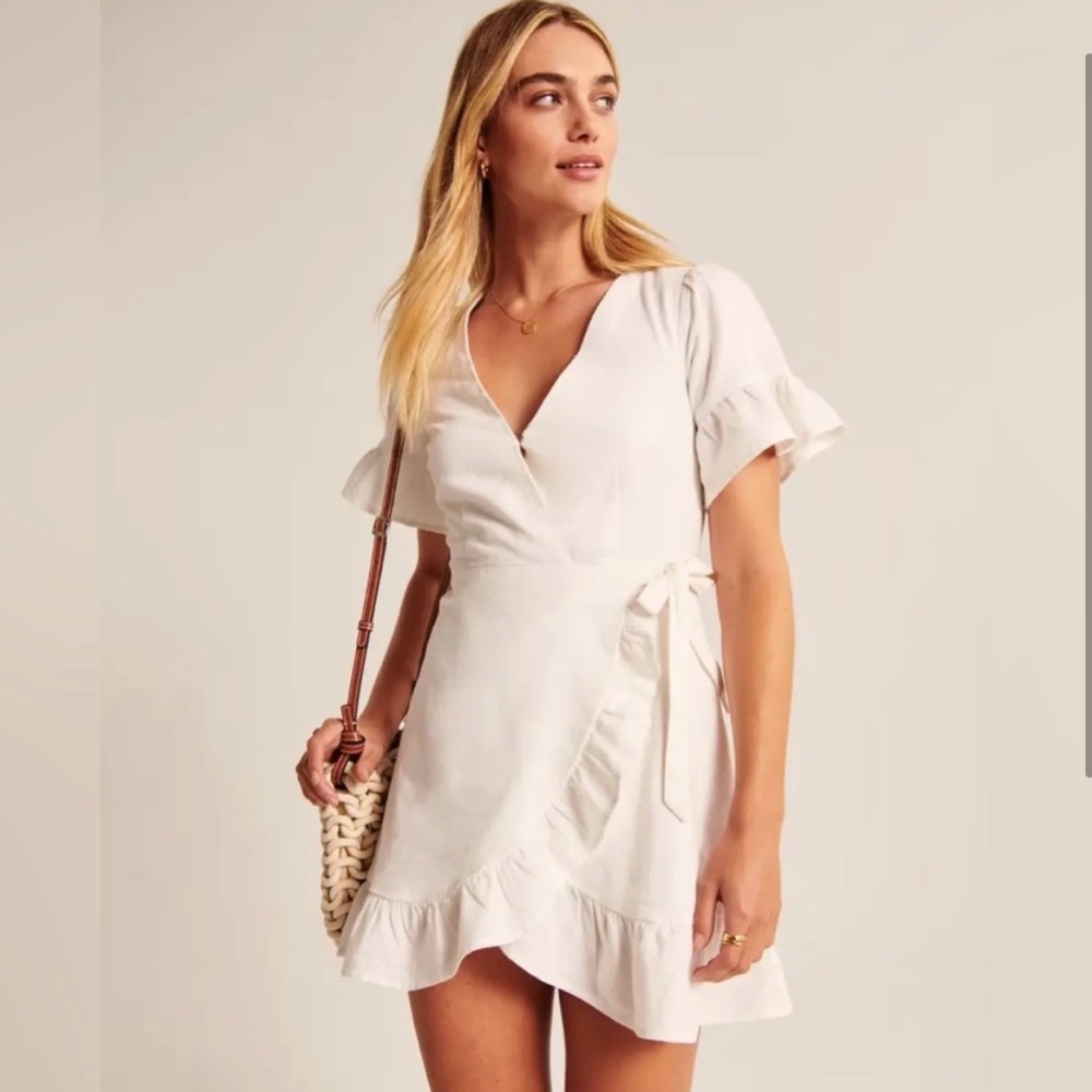 Abercrombie linen wrap tie dress - Picture 1 of 6